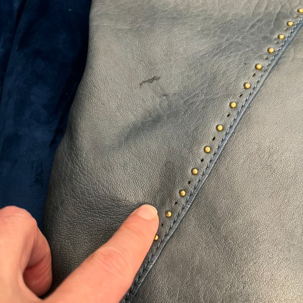 Vintage Sigrid Olsen Shoulder Bag Soft Lamb Leather 80s Light Blue Shoulder Bag - Picture 5 of 15
